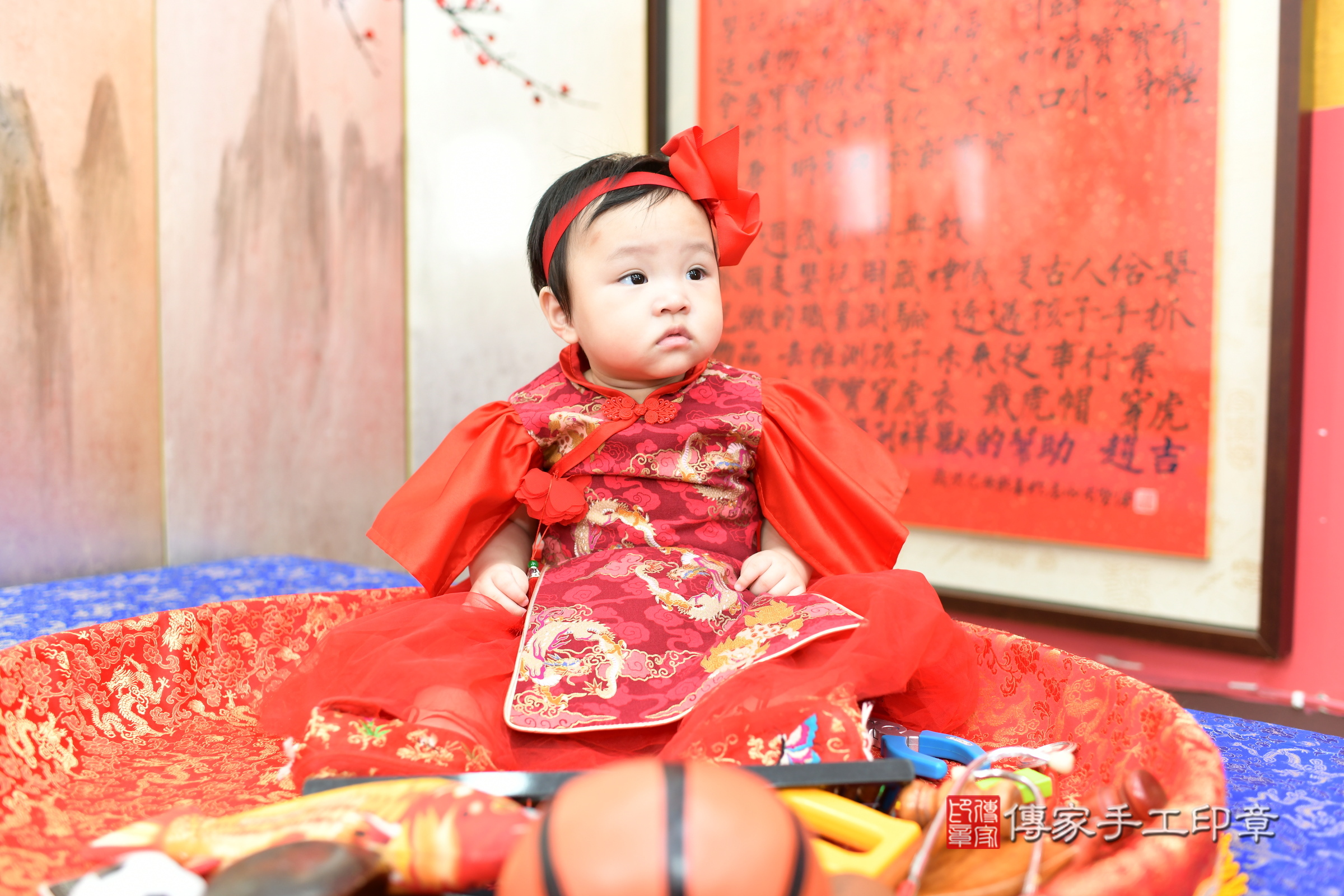 思思寶寶抓周，小孩古裝禮服照。地點：傳家「新北店」古禮會場，照片3
