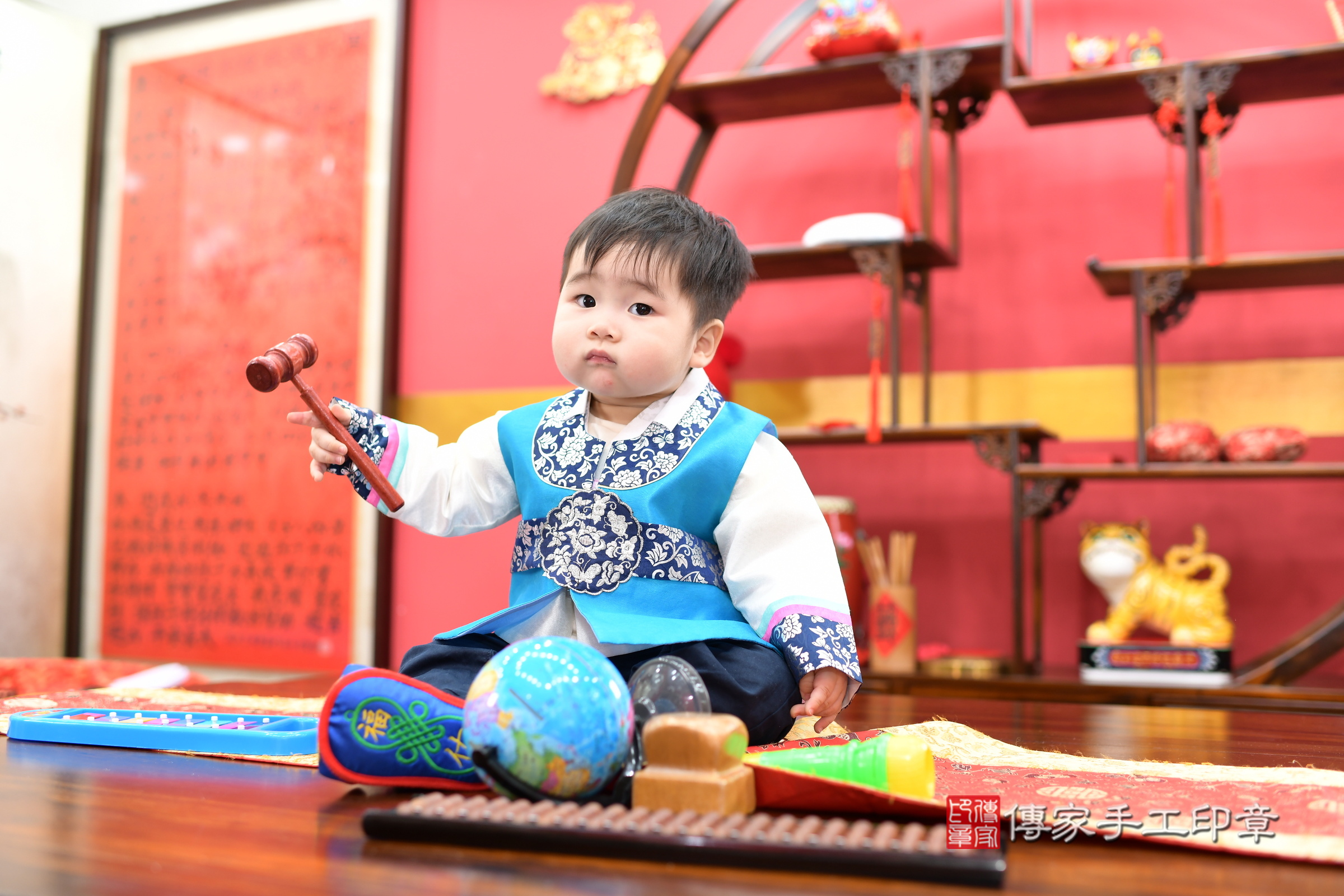 淏淏寶寶抓周，小孩古裝禮服照。地點：傳家「新北店」古禮會場，照片4