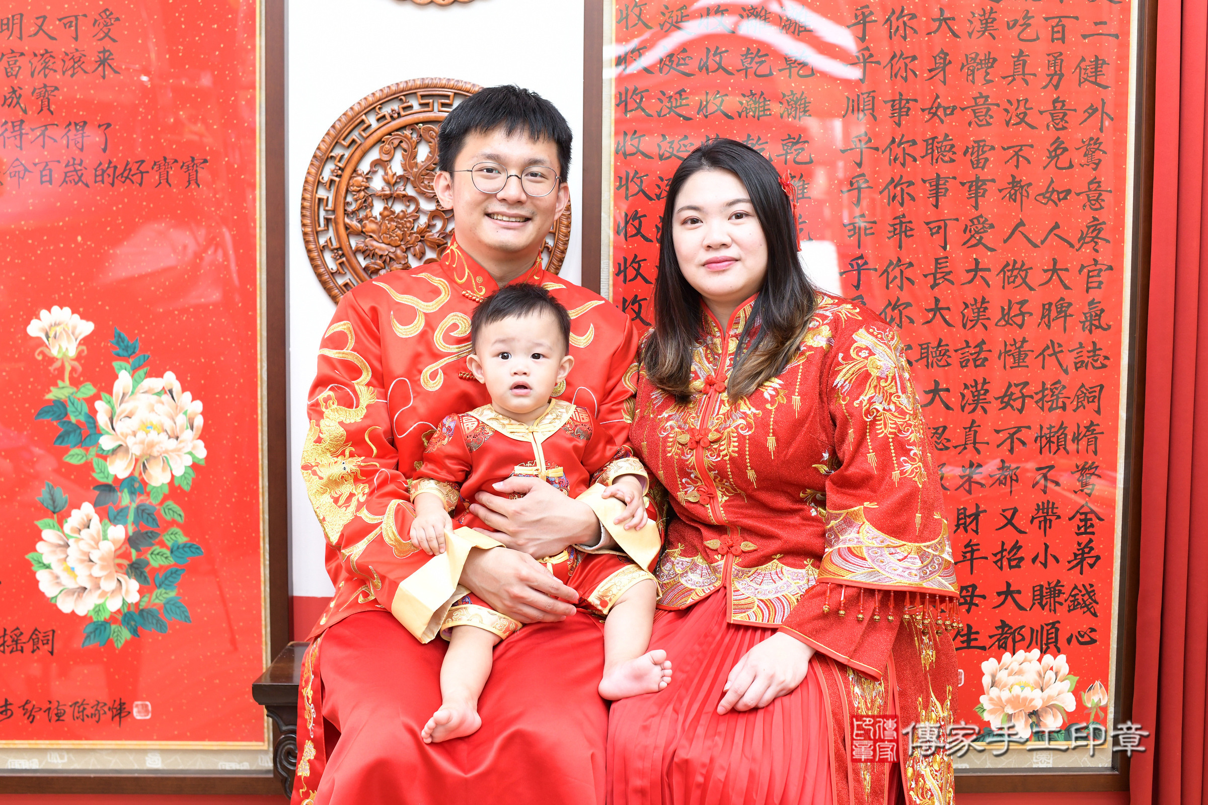 小旭寶寶抓周，成人與小孩古裝禮服照。地點：傳家「台北店」古禮會場，照片4