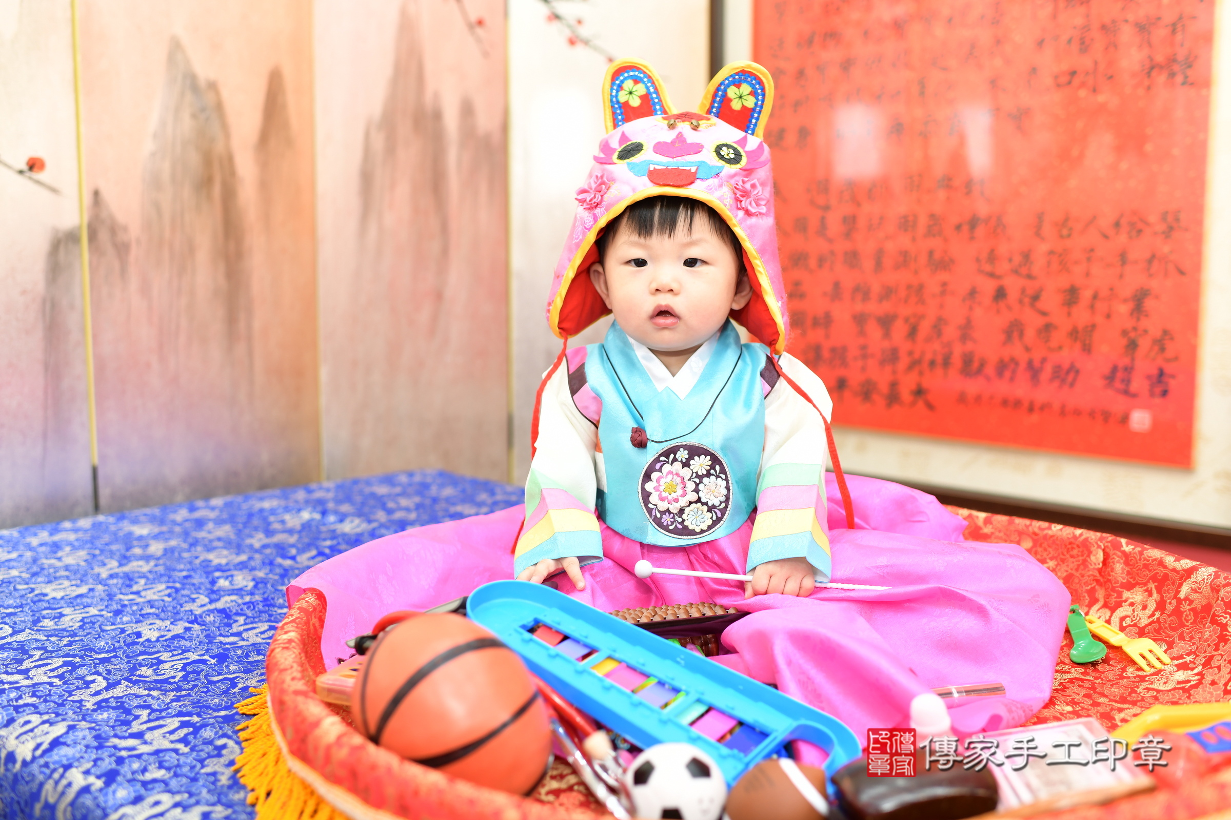 小頡寶寶抓周，小孩古裝禮服照。地點：傳家「新北店」古禮會場，照片4