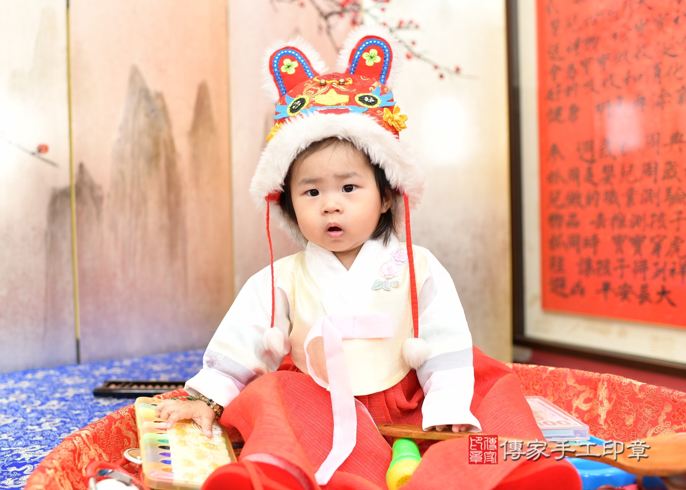 昀昀寶寶抓周，小孩古裝禮服照。地點：傳家「新北店」古禮會場，照片3