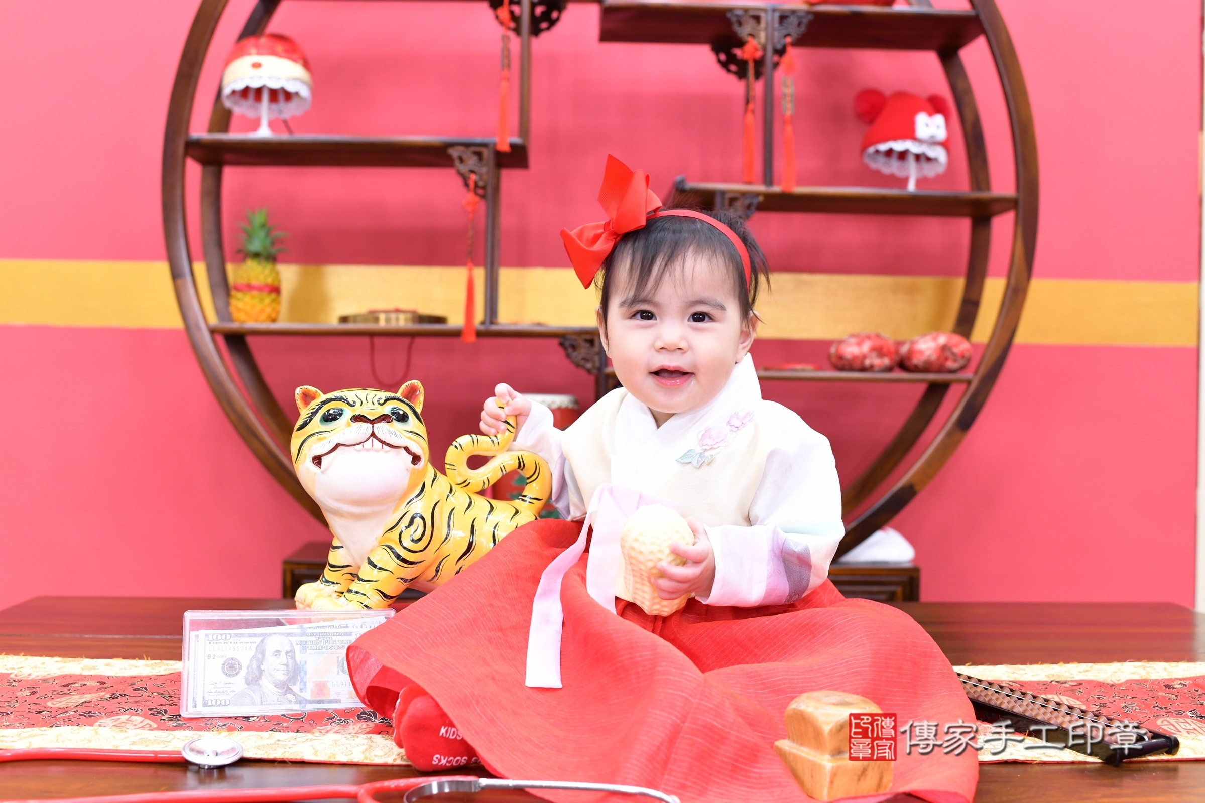昕昕寶寶抓周，小孩古裝禮服照。地點：傳家「新北店」古禮會場，照片4