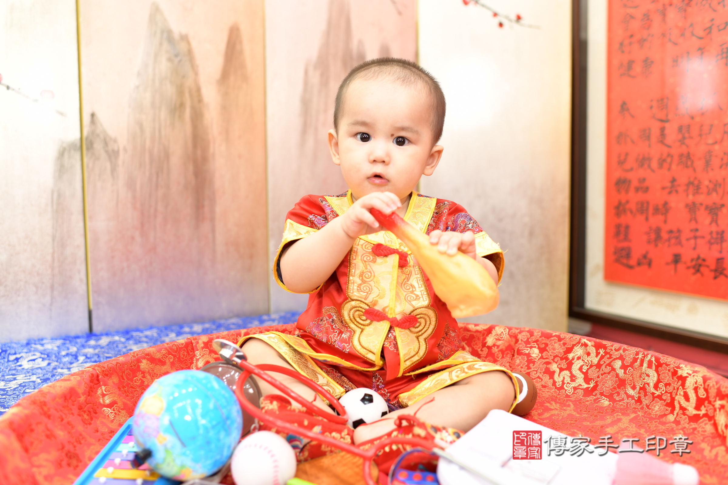 翰翰寶寶抓周，小孩古裝禮服照。地點：傳家「新北店」古禮會場，照片4
