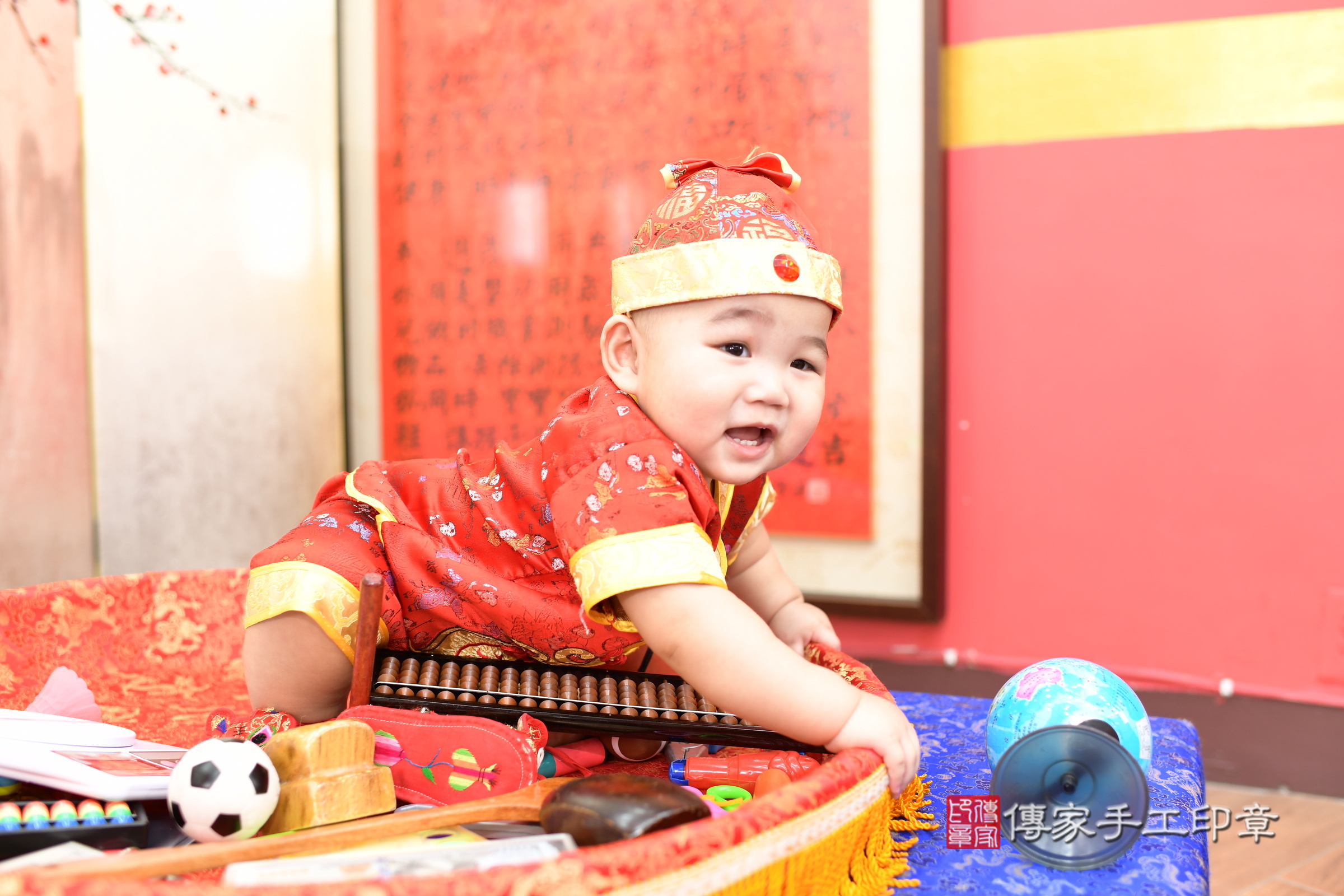 祐祐寶寶抓周，小孩古裝禮服照。地點：傳家「新北店」古禮會場，照片4