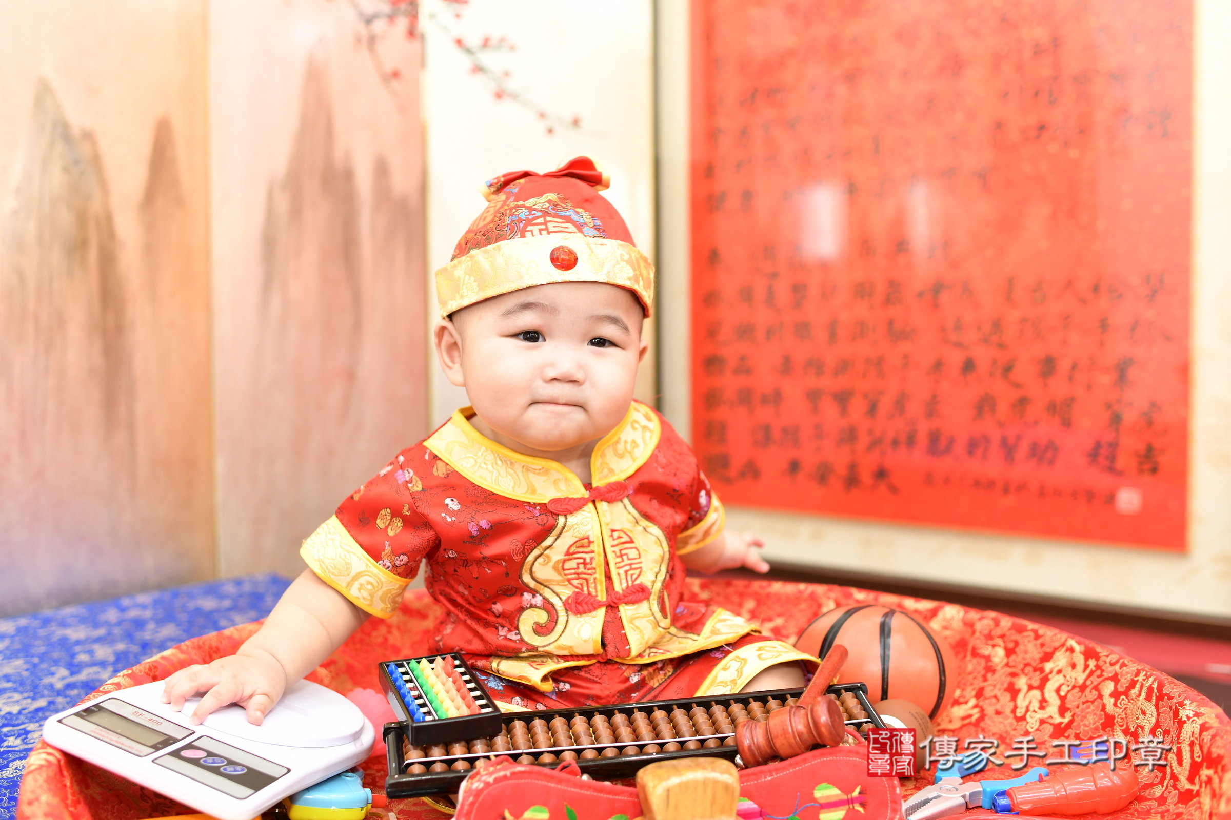 祐祐寶寶抓周，小孩古裝禮服照。地點：傳家「新北店」古禮會場，照片3