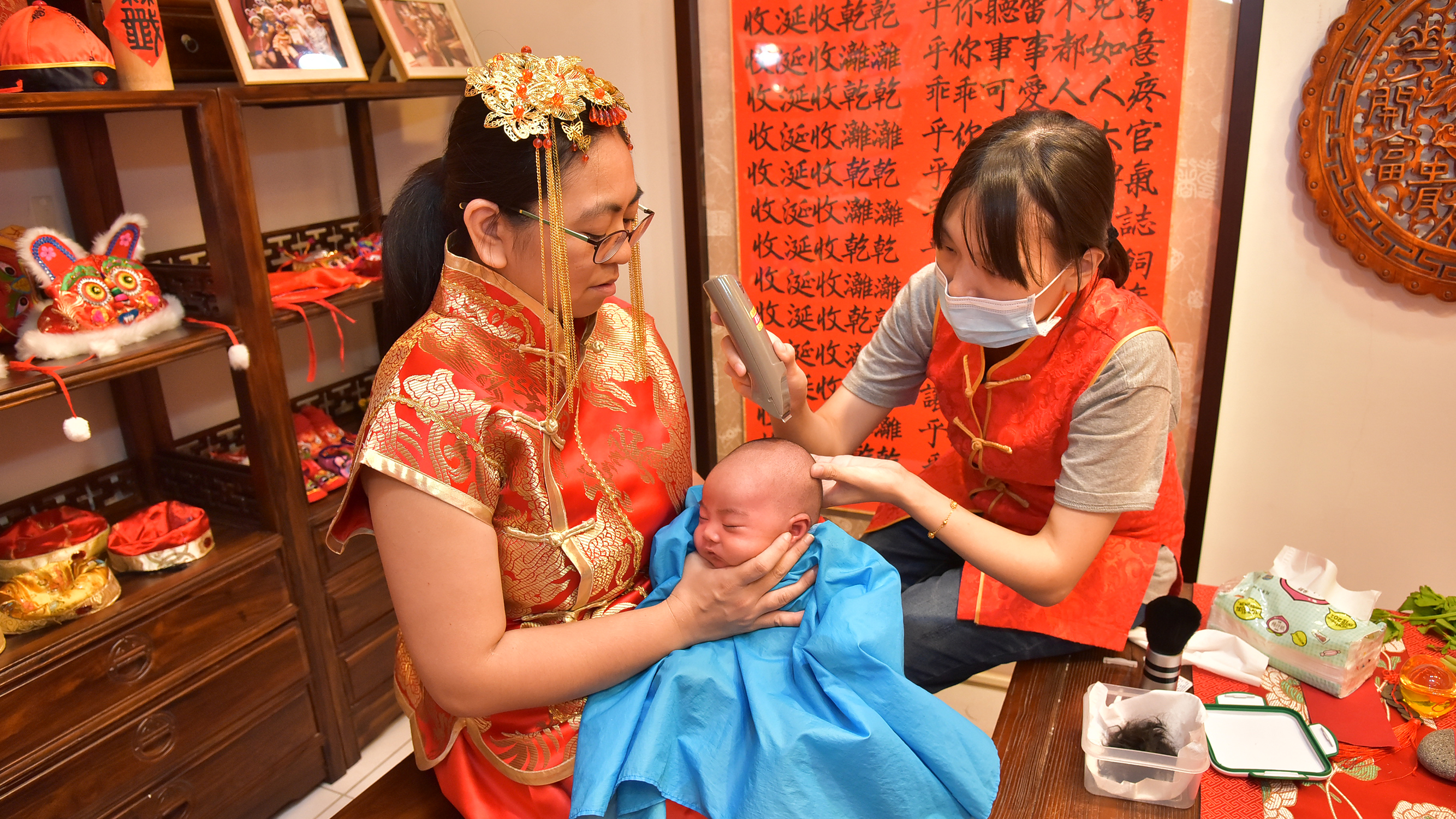 傳家嬰兒古禮滿月剃頭、剃胎毛